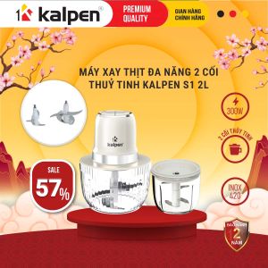 Máy xay thịt đa năng 2 cối thuỷ tinh Kalpen S1 2L hàng chính hãng
