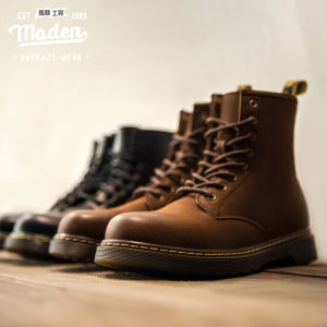 Maden brand men young 2025 autumn tough guy retro 1976S  boots boy high-top British style mid-top mens boots leather boots autumn all-match high-tube classic outdoor travel hiking tooling boots