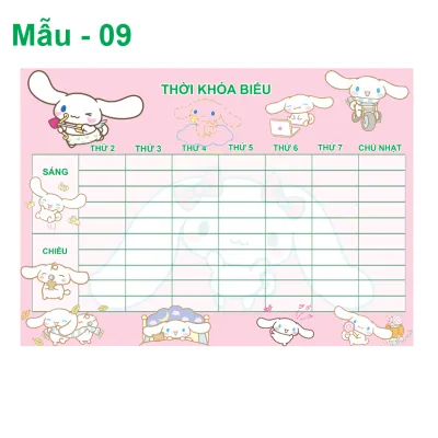 Thời Khóa Biểu Cinnamorol ( 13 mẫu khác nhau)