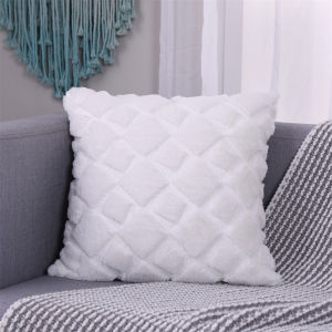 Plush Embroidered Cushion Cover 50x50cm/60x60 Faux Fur Soft Square Throw Pillow Case Nordic Sofa Pillow Cover for Couch Bed Bedroom Living Room Home Decor