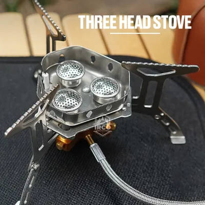 IRCO Paket Kompor Lipat Camping Ultralight 3 Tungku Perapian dan Adaptor - Outdoor Stove Ul Portable