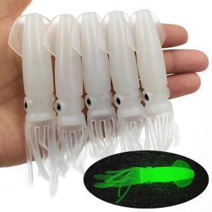 10 PCS Umpan Pancing Casting Tiruan Luminous Squid Soft Bait Lure Material Silicone Bentuk Cumi-Cumi Like Real Squid Umpan Pancing Buatan Tiruan Palsu Mini Menyala Saat Gelap Suitable Medium Umpan Pancing Cumi Cumi  Aksesoris Mancing Pancing
