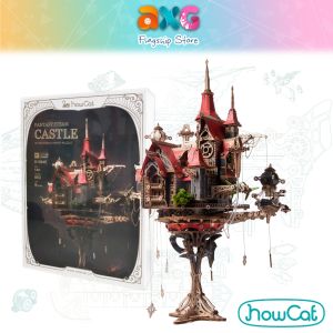 HowCat Dracula Red Fantasy Steam Castle DIY Wooden Puzzle (S1084E) 3D Wooden & Paper Puzzle