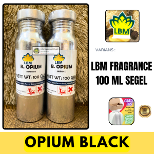 Bibit Parfum OPIUM BLACK ( 100 ML SEGEL Alumunium ) LBM Fragrance - Parfum Murni Segel - Bibit Parfume Black Opium By Luzi Repack 100ml
