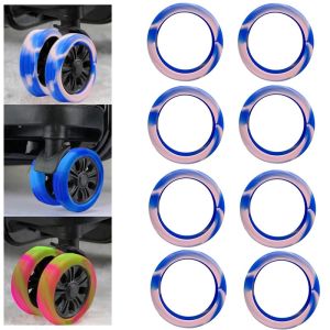 8pcs Silicone Luggage Wheel Protector Cover Reduce Noise Travel Suitcase Wheels Rubber Ring Accessories