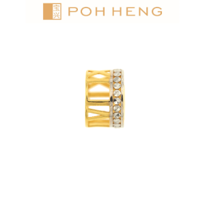Poh Heng Jewellery 22K Roman Numeral Charm in Yellow White Gold [Price By Weight]