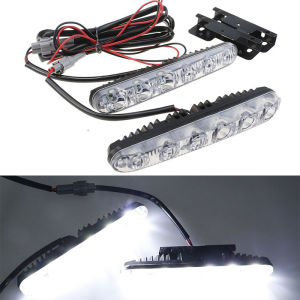 LED Daytime Running Light 12V (White light) - Saji 1 คู่ - 6 ดวง - 12 โวลต์ - กันน้ำ 100% - สีขาว