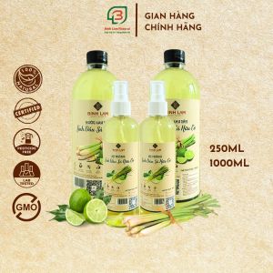 02 Combo Nước lau sàn nhà và Xịt phòng tinh dầu sả đuổi muỗi khử mùi diệt khuẩn Bình Lam Natural 1000ml - 250ml