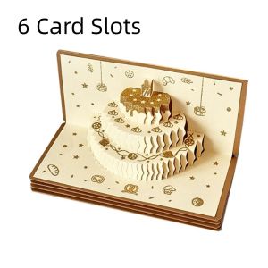 WMU7071 Traditional 3D Birthday Red Envelope Foldable  Birthday Cake Greeting Card Cash Gift Best Wishes Lucky Money Envelope Chinese New Year