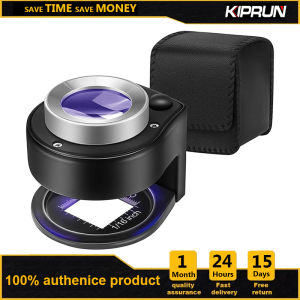 KIPRUN 30x Magnifying Glass 30X Magnification Loupe 6 LED Full Metal Detecting Lamp Scale Measurement With LED And UV Lights