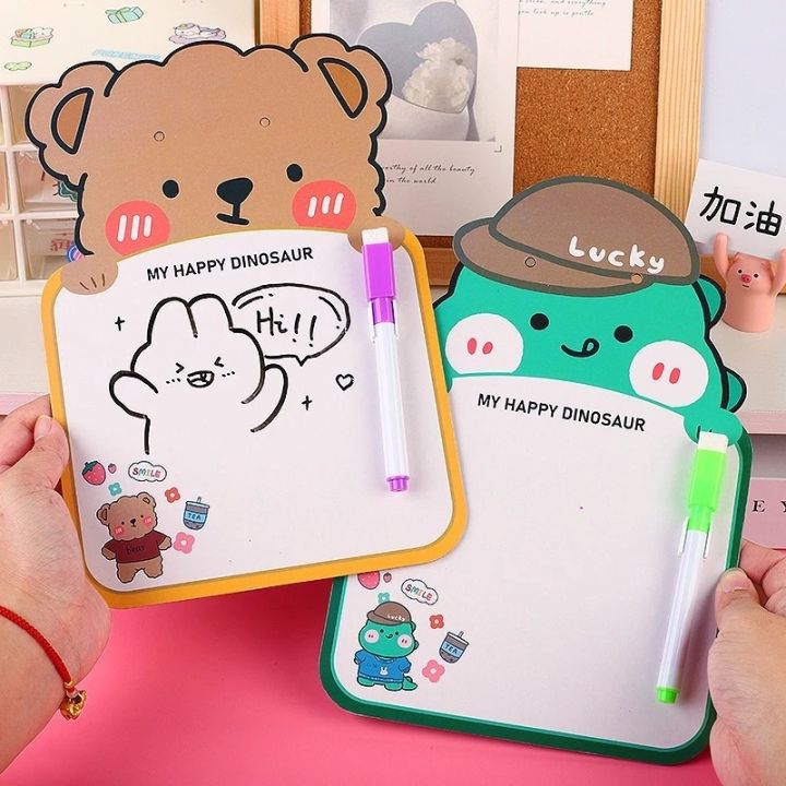 (KD) School supplies Cartoon Whiteboard And Timetable With Pen Eraser ...