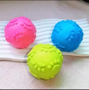 Pet Paw Print Keepsake Kit Squeaky Sound TPR Paw Print Squeaky Ball Dog Toys for Large Breeds - Chew & Dental Floating Training Elastic Toy cat and dog paw impression card Pet Care