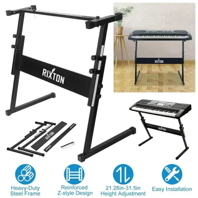 Rixton Z-Type Keyboard Stand Adjustable Keyboard Stand Electric Piano Stand Universal 61-88 Keys