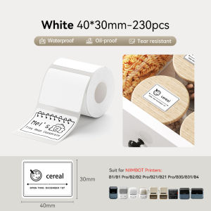 【White Label】NIIMBOT B1/B1Pro/B2/B2Pro/B21/B21Pro/B3S/B31/B4 White Label Sticker Waterproof Oil Proof Waybill Barcode Clothing Food Thermal Label Paper