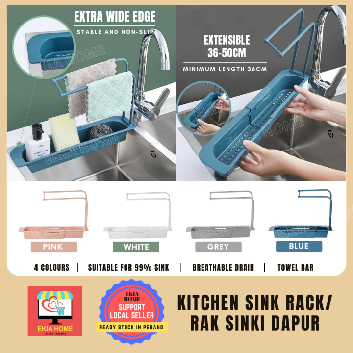[READY STOCK] 5 PCS Telescopic Sink Storage Rack Drain Holder Sink ...