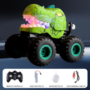 2.4G RC Stunt Spray Music Dinosaur Car Cross-country Climbing with LED/Music Kid Toy Remote Control Car