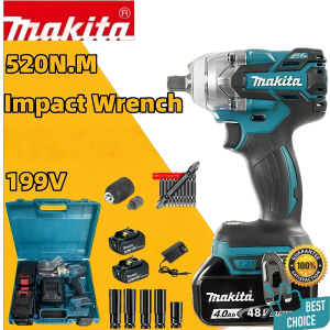 Makita 198V Impact Wrench – High Torque 1000Nm Heavy Duty Cordless with 2 Batteries & Tool Box