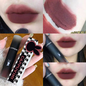 HKHO Son Bùn Môi Hình Thỏ Màu Đen Son Bóng Nhung Lì Son Bóng Lâu Trôi