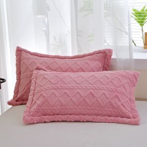 Luxury Soft Fleece Velvet Pillowcase Set 45cm*75cm - Plush Striped Cushion Cover