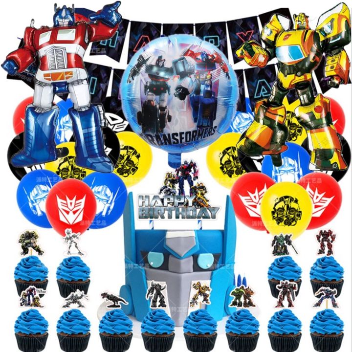 TRANSFORMERS theme party need balloons cake topper transformer balloon ...