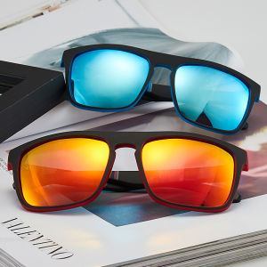 SUNYMALL แฟชั่น ป้องกันรังสี แว่นกันแดดโพลาไรซ์ วินเทจ กรอบสี่เหลี่ยม แว่นตาสำหรับผู้หญิงและผู้ชาย กลางแจ้ง การปั่นจักรยาน