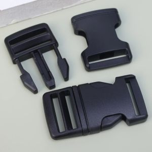 20Pcs Black Release Buckles Webbing Strap Plastic Buckle Belt Clip Clasp Backpack Adjuster Side Decorative Button Crafts