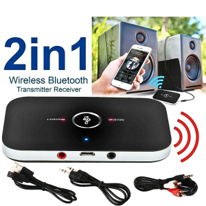 COD KIRIM CEPAT VIKEFON Wireless 2in1 HiFi Audio Bluetooth Transmitter Receiver Jarak Jauh Speaker 3.5mm - B6