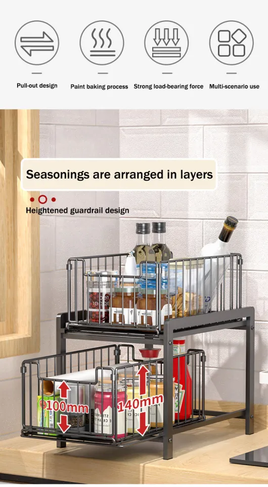 Under Sink Organizers and StorageKitchen Cabinet with Sliding