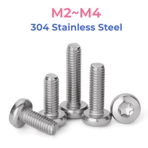 304 Stainless Steel Six-Lobe Torx Pan Six Lobe Round Head Bolt Screw M2 M2.5 M3 M4 Round Head Torx Screws Machine Security Bolts