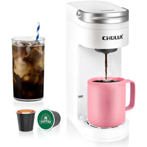 CHULUX Slim Single Serve Coffee Maker for K Cup Pods & Ground Coffee &Tea Capsule & Milk Tea Capsule
