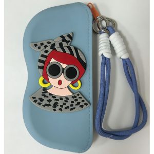 Warm.home-MY Eyewear Pouch Sunglasses Case Silicone Soft Anti Scratch Dustproof Zipper Closure Travel Bag Hanging Holder