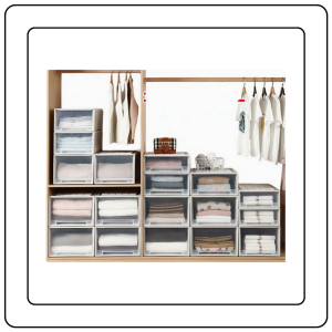 【JJ HOME】【Type A】STACKABLE STORAGE BOX WITH FRONT OPENING/DRAWER