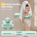 MiniJones Baby Standing Bath Support Wall-Mounted Bathtub Shower Stand for 9+ months Adjustable Height & Non-slip Mat. 