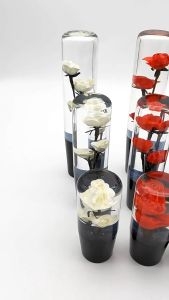 10/15/20cmCar Gear Shift Knob Real Flower Crystal Shifter Lever JDM Modified Car Accessories