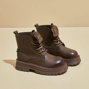 Martin Boots Womens Students High Thick Bottom Lacing Wearable Martin Boots Women