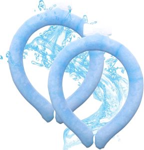 Cooling Neck Wrap for Fever Relief Summer Heat Cooler Reusable Ice Pack for Hot Flashes Neck Cooling Tube Breathable and WearableBlue (2packs)