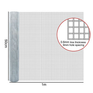 Hardware Cloth Chicken Wire Fence Galvanized Welded Cage Wire Mesh Roll Poultry Metal Wire Fencing