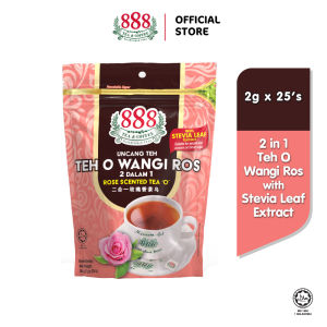 888 2 In 1 Teh-O Wangi Ros - Stevia (2g x 25s)