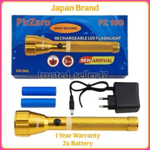 Pirzaro Japan Original Led Torch Light Flash Light Long Range Rechargeable Battery  Lampu