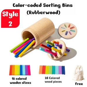 Montessori Wooden Toys Color Sorting Shape Matching Sensory Toys Early Educational Puzzle Kids Gift