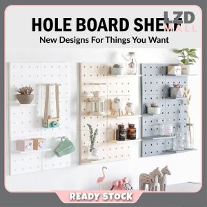 DIY Wall Shelf Rack Pegboard Hole Hardboard Perforated Board Wall Mount Storage Display Combination Easy Install Garage