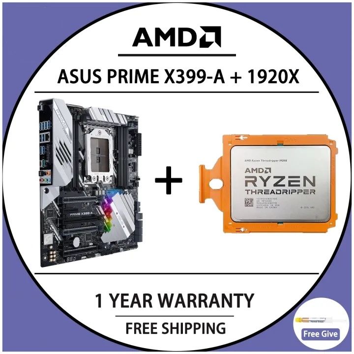 PRIME X399-A Motherboard + AMD Ryzen Threadripper 1920X Prozessor