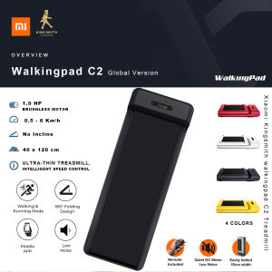 Xiaomi Kingsmith Walking Pad C2 Treadmill Smart Walking Jogging Machine 180-Degree Foldable Treadmill Electric Fitness Gym Equipment Intelligent Foot Speed Control 12 Gear Adjustable for Workout with Wireless Remote Control LED Display Low Noise