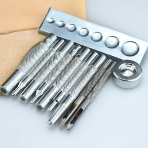 [Fast Delivery] 11pcs Metal DIY Leather Tool Set Die Hole Punch Button Tools Set Snap Button Fastener Set Snaps Fasteners DIY Studs Buttons Installation Hand Punch Tool