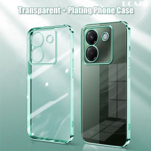 Roazic cho POCO M7 Pro 5g vỏ điện thoại Mạ sang trọng cạnh trong suốt Ốp nhựa mềm trong suốt chống sốc Bìa JS01