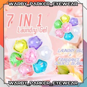 7 IN 1 Flower Laundry Gel With Scent Beads Concentrate Fragrance Gel Detergent Gel Pod Washing Cleaner Softener Cleaning