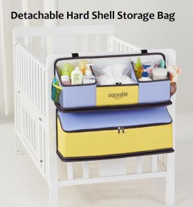 Baby Cot Hanging Organizer (Horizontal layers) 床挂收纳 | Large Hard Shell Storage for Diaper Changing table Baby Crib