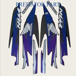 STRIPING STICKER LIS LES POLET honda win 100 2001 Variasi Ungu biru silver stiker motor list body standar berkualitas terbaik MAHKOTA STIKER