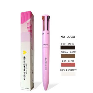 4 In 1 Eyebrow Pencil Waterproof Drawing Eye Brow Long Lasting Easy Color Eyebrow Pen Sweatproof Makeup Cosmetic Tool-4 Color Multi-function Makeup Beauty Pen for Eye Liner Brow Liner Highlighter Lip Liner