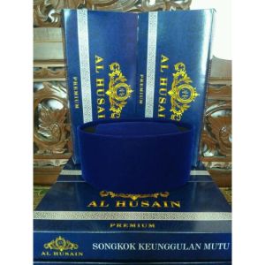 Kopiah Peci Songkok pria Tinggi 10 Cm peci model terbaru bludru biru polos bahan premium eagle gold harga langsung produsen Jaminan Kualitas baik